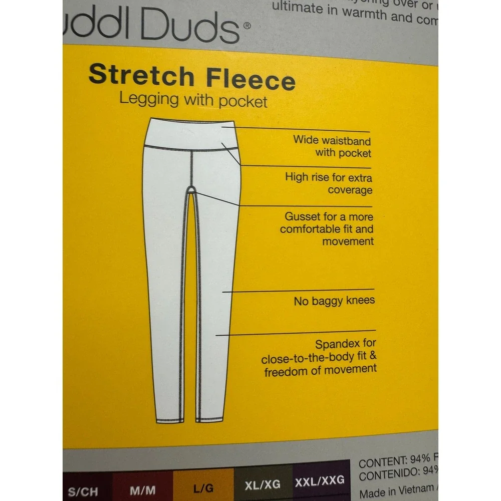 ClimateRight by Cuddl‎ Duds Womens Stretch Fleece Base Layer Set Black XS New